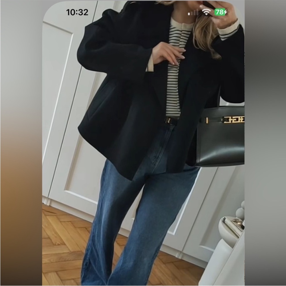 Zara Black Double-Breasted wool Jacket - Picture 4 of 15